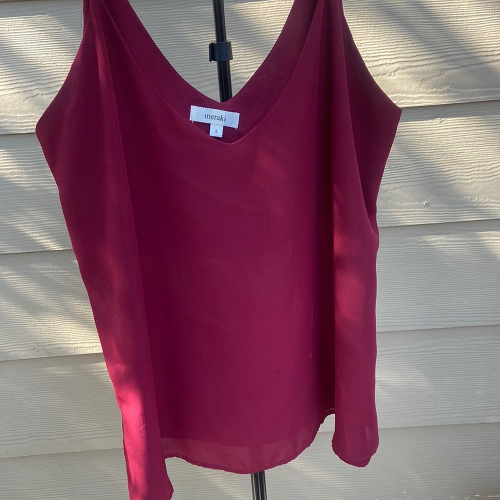 Womens top in vibrant wine red. Size L